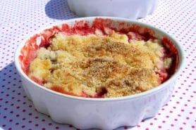 Crumble fraise rhubarbe et noix de coco au Thermomix