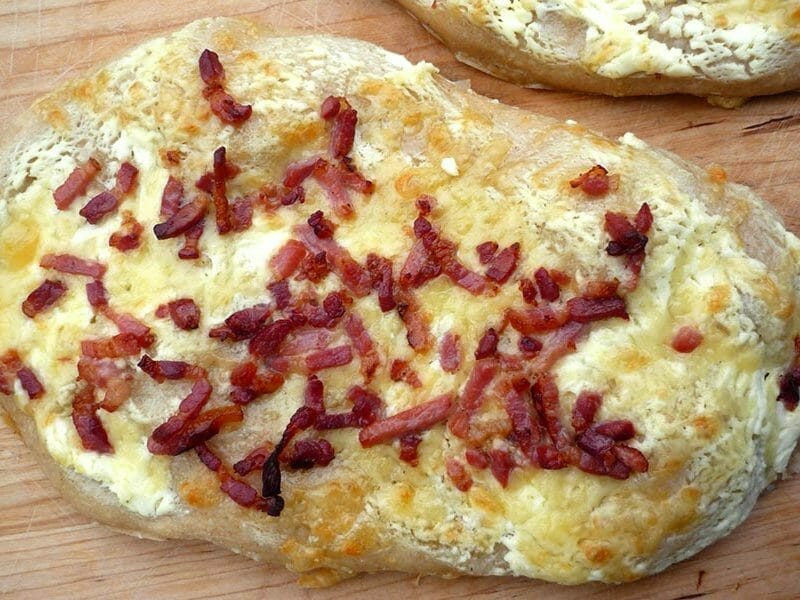 Fougasse chèvre et lardons au Thermomix