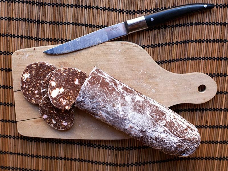 Recette Saucisson de Noël au Chocolat, Chamallow et Petits-Beurre