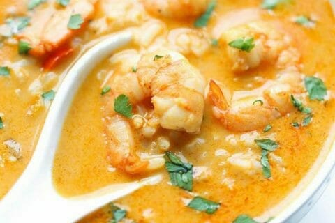 Soupe thaï crevettes et lait de coco