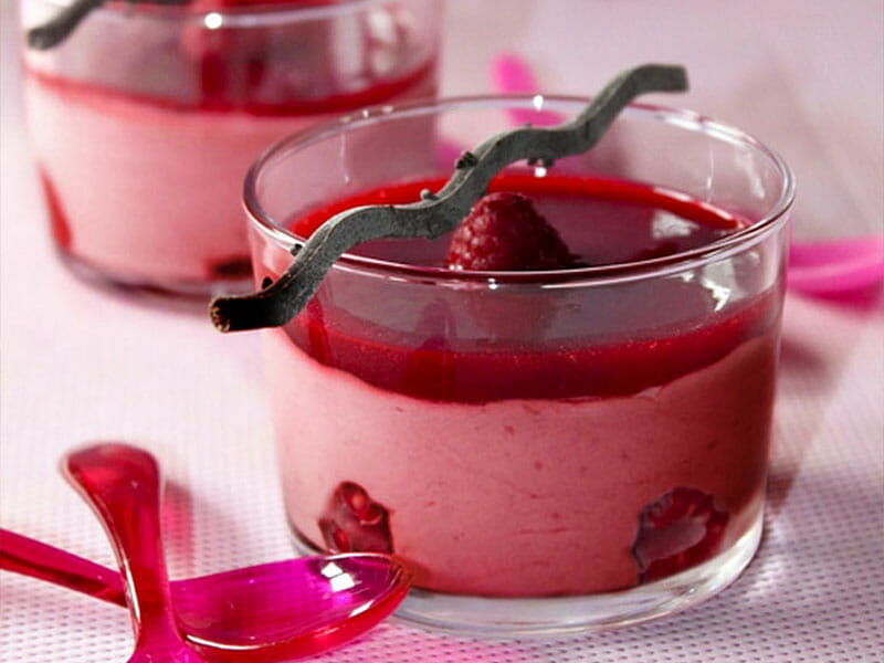 Mousse à la framboise et son coulis au Thermomix