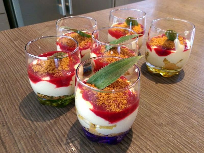 Tiramisu à l’ananas et son coulis de framboises au Thermomix