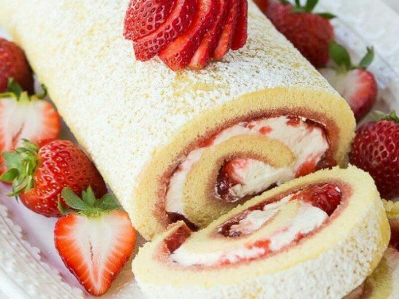 Fraisier roulé au Thermomix