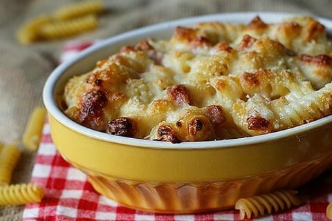 Gratin de fusilli au jambon