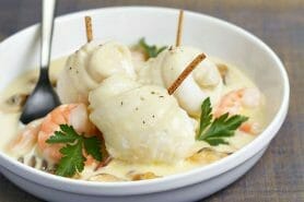 Filets de sole aux crevettes et champignons au Thermomix