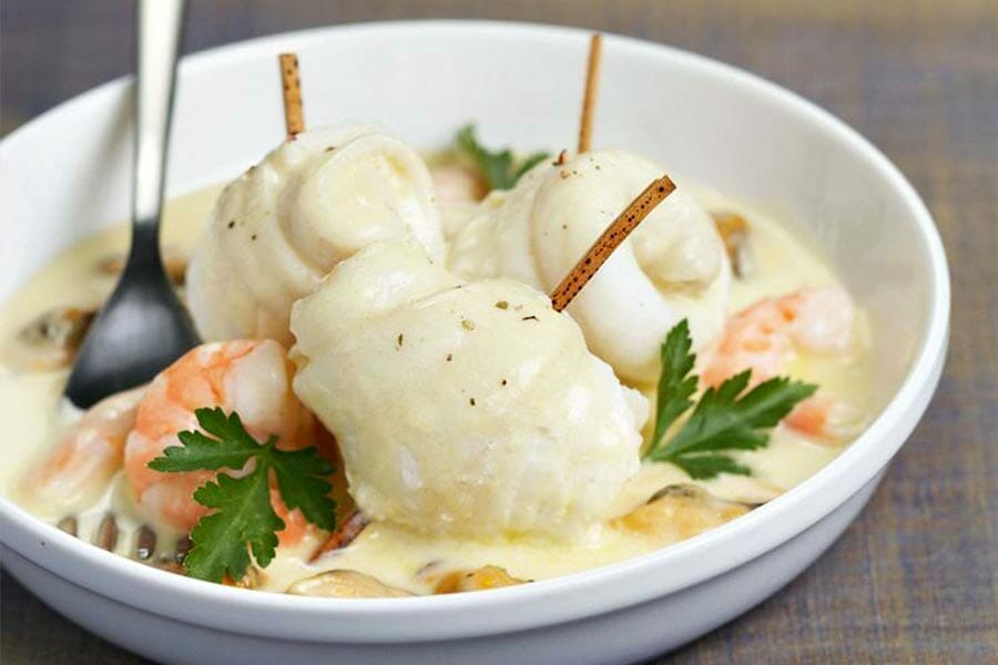 Filets de sole aux crevettes et champignons au Thermomix - Cookomix