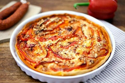 Quiche poivrons et chorizo