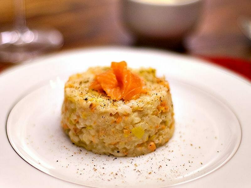 Risotto poireaux et saumon fumé au Thermomix