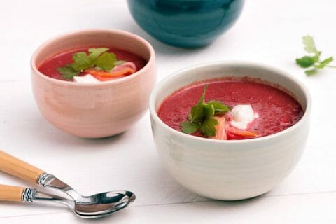 Soupe de betterave au saumon