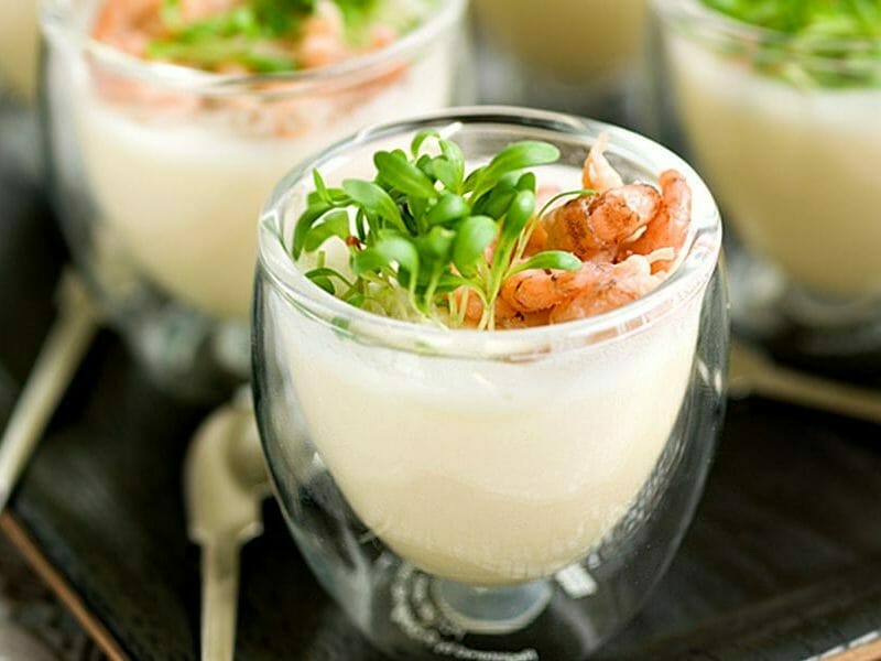 Verrine De Mousse De Chou Fleur Et Crevettes Au Thermomix Cookomix