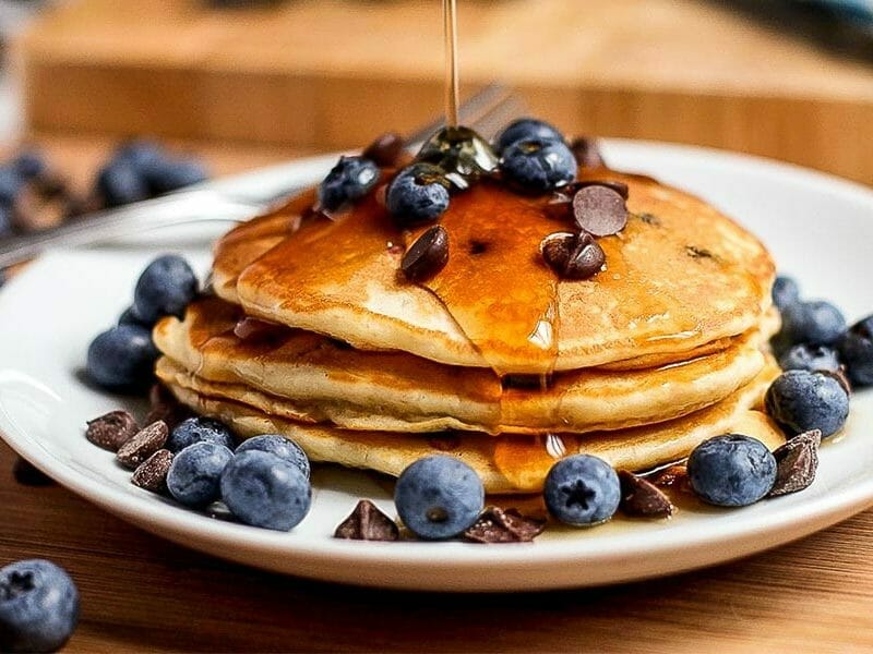 Pancake myrtilles et pépites de chocolat au Thermomix