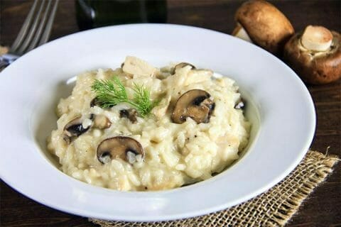 Risotto poulet et champignons