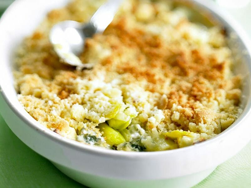 Crumble de saumon et poireaux au Thermomix