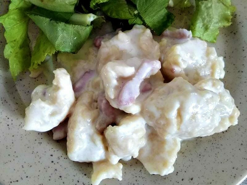 Knepps à la crème et aux lardons au Thermomix