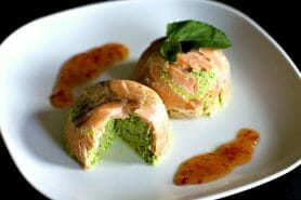 Timbales de courgettes et saumon fumé au Thermomix