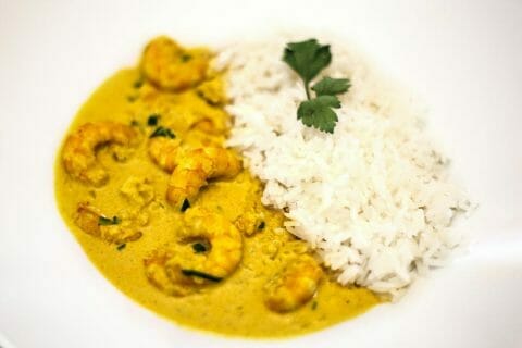 Curry de crevettes au lait de coco