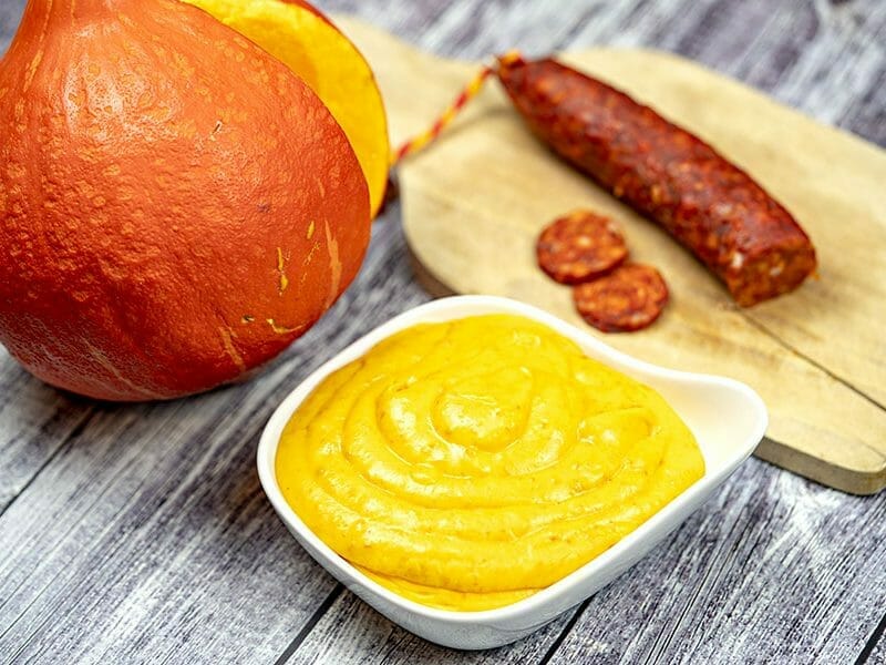 Purée de potimarron au chorizo au Thermomix