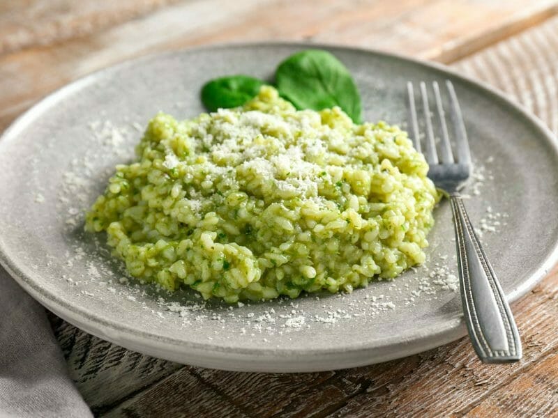 Risotto au pesto d’épinards et basilic au Thermomix