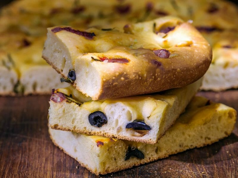 Fougasse olives et lardons au Thermomix