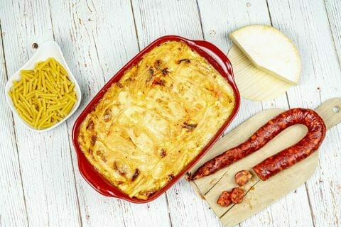 Gratin de macaroni reblochon et chorizo