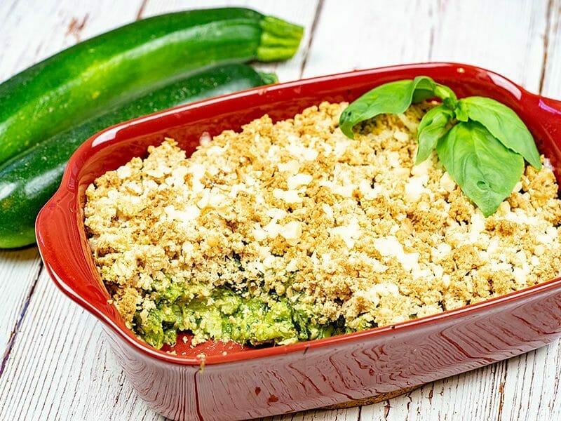 Crumble courgettes, basilic et parmesan au Thermomix