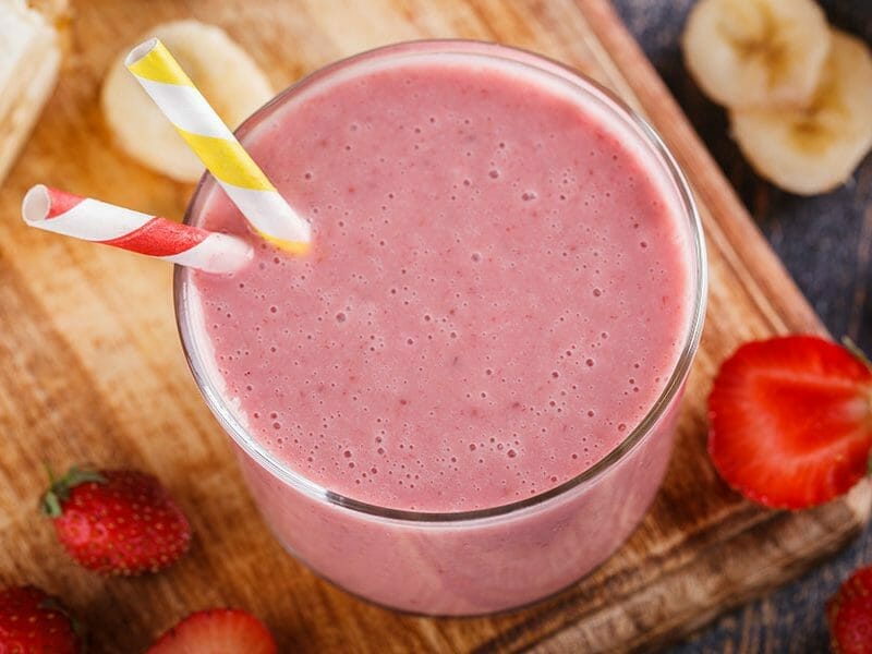 Milkshake fraise banane au Thermomix