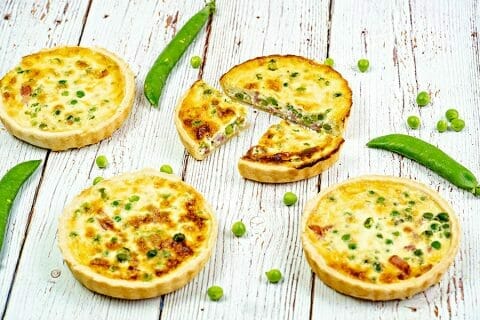 Quiches petits pois et lardons