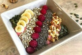 Smoothie bowl framboise, mangue, banane au Thermomix