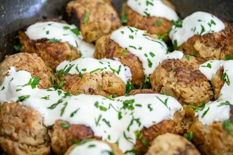 Boulettes de poireau et boeuf citronné