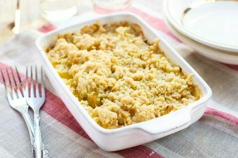 Crumble poulet, courgettes et parmesan