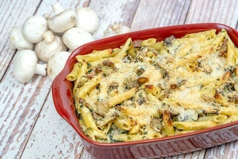 Gratin de pennes aux champignons