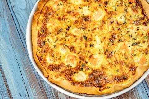 Quiche saumon et courgettes