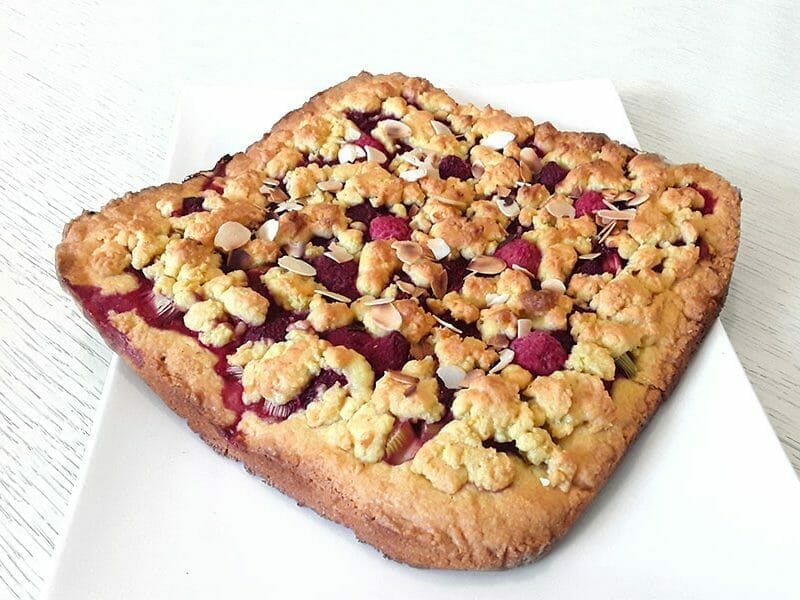 Cookie-crumble rhubarbe framboises au Thermomix