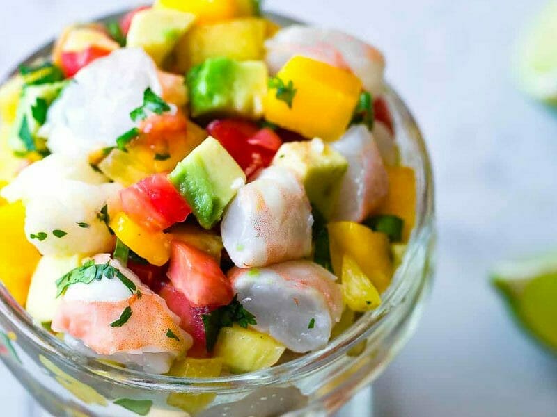 Ceviche de crevettes, mangue, avocat au Thermomix