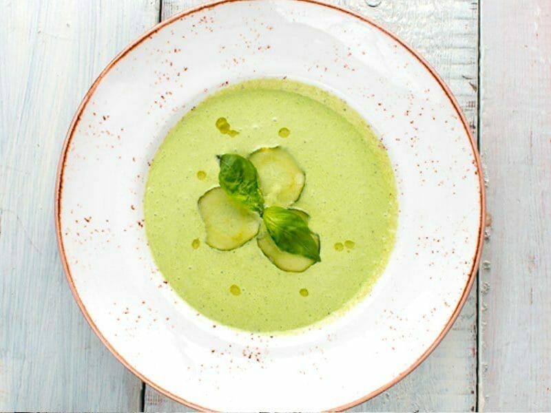 Soupe froide courgette et concombre au Thermomix