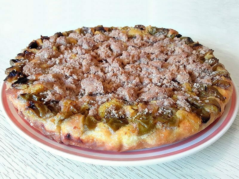 Tarte briochée aux prunes avec streusel au Thermomix