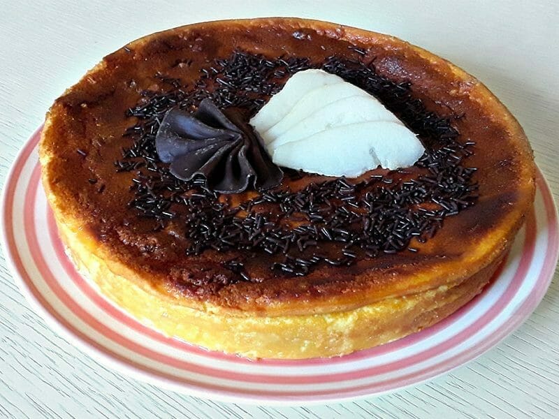 Gâteau à la faisselle, poires et chocolat au Thermomix