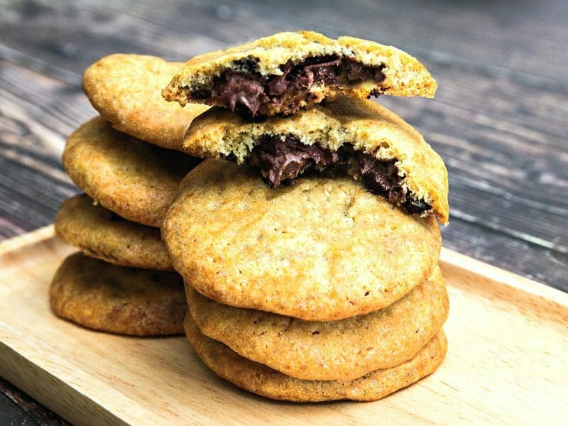 Recette de cookies protéinés fourrés double chocolat