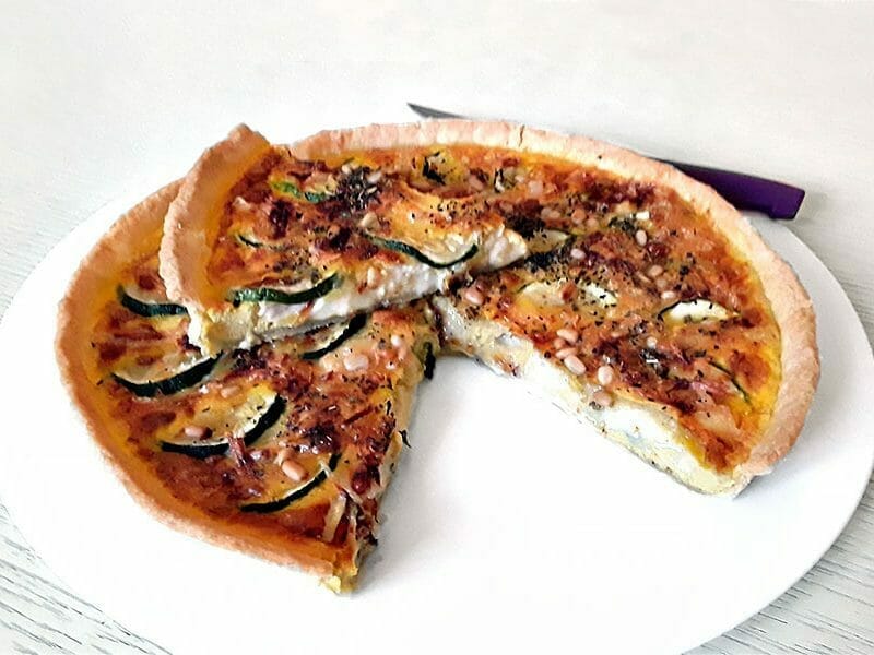 Tarte courgettes, chèvre et pignons de pin au Thermomix