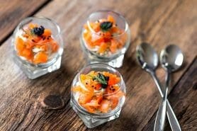 Verrines au saumon et pommes granny au Thermomix