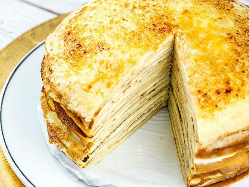 Gâteau de crêpes à la vanille – Mille crepe cake au Thermomix