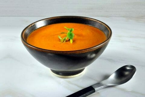 Velouté de carottes et poivrons rouges