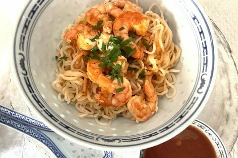 Bo Bun de crevettes marinées