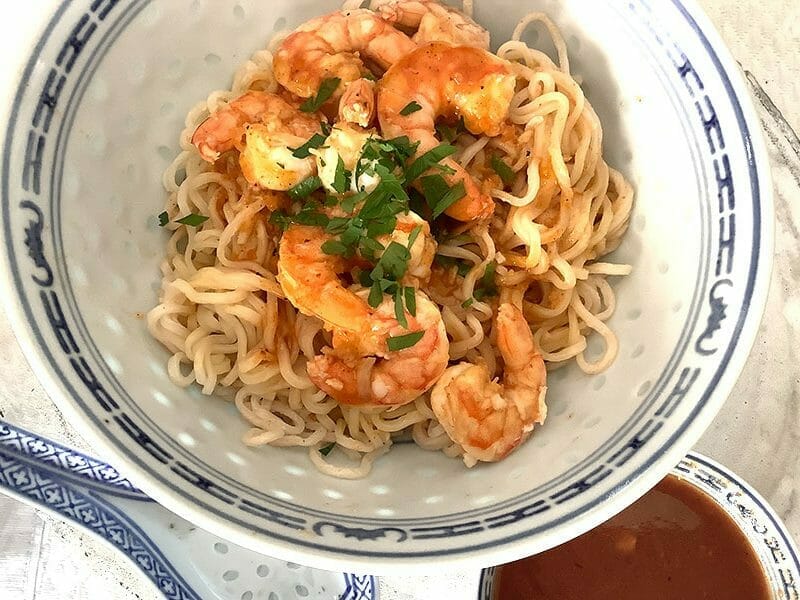 Bo Bun de crevettes marinées au Thermomix