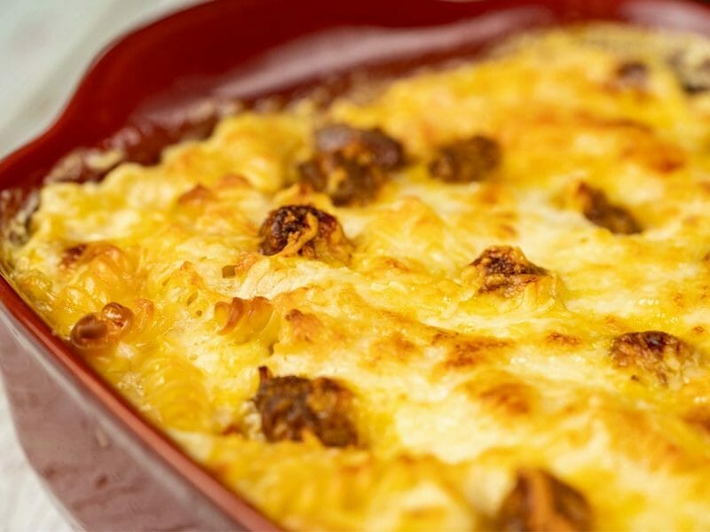 Gratin de torsades aux merguez au Thermomix