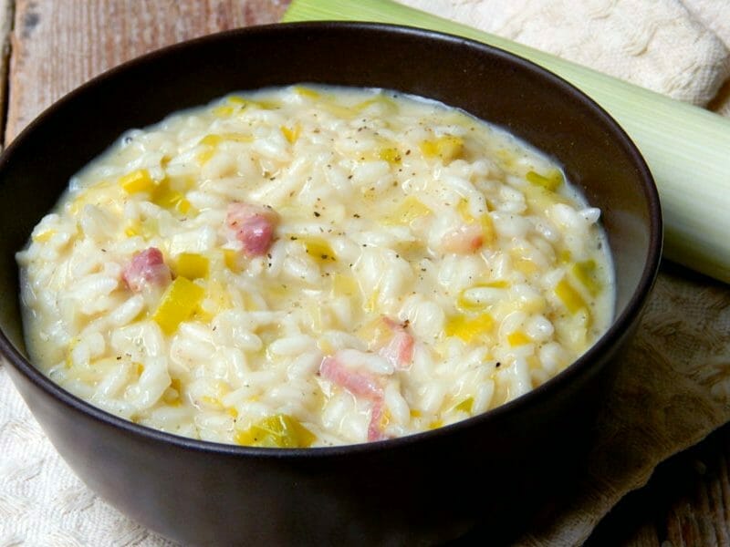 Risotto poireaux et lardons au Thermomix