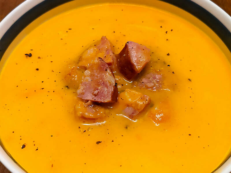 Crème de butternut à la Morteau au Thermomix