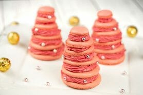 Sapins de macarons à la framboise au Thermomix