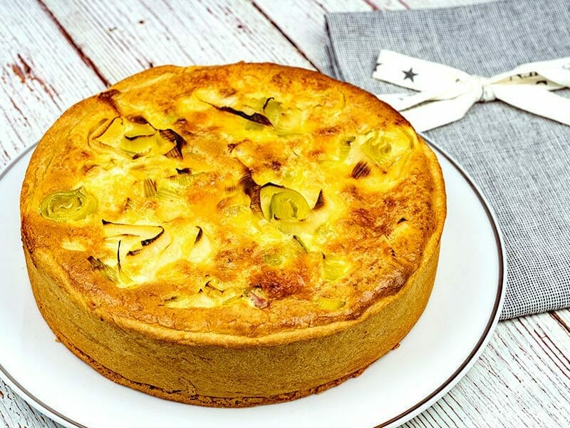 Gâteau poireaux, lardons et fromage au Thermomix