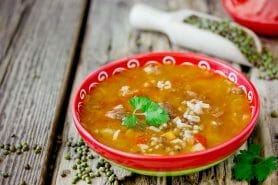 Soupe de légumes aux lentilles et au riz au Thermomix